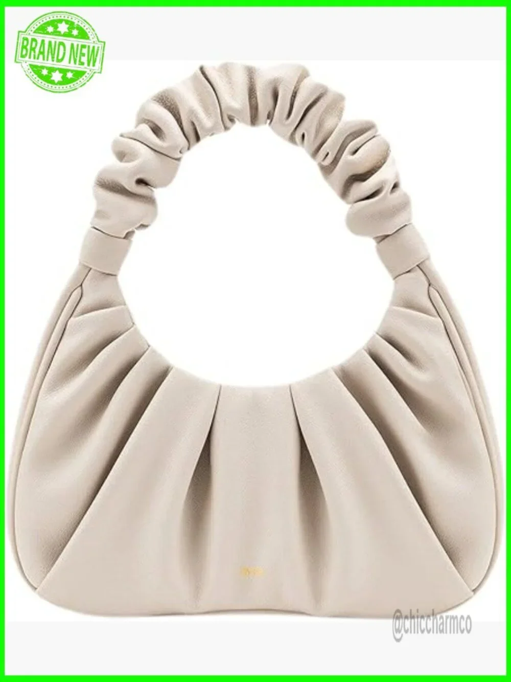 Small Vegan Leather Hobo Bag with Magnetic Closure